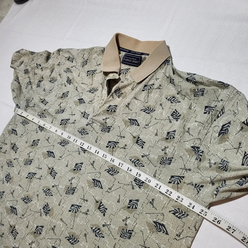 Steve Stricker Fairway Sport Polo Shirt Mens XL Geometric Golf Preppy Academia